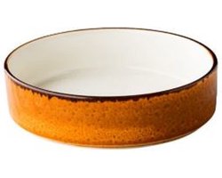 Jersey bord diep opst. rand stapelbaar oranje18cm authentic