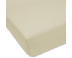 Jersey hoeslaken ecru 70x160 cm met elastiek, 100% katoen