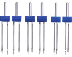 Jersey Naalden Set van 6 Stuks voor Naaimachine, Dubbele Naalden voor Stretch Stof, Perfect voor Kleding en Creatief Naaiwerk