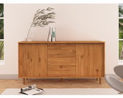 Jerzy - Dressoir 160 cm met 2 deuren3 lades in grenen gebeitste was (80 x 160 x 38 cm)