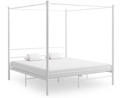Jeugdbed Frame - Opbergbed Hemelbed - Slaapruimte Creëren - Frame voor Gordijnen - 180x200 cm - Wit
