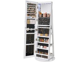 Jewelry Cabinet - Mirror Cabinet - Frameless Full Body Mirror - Space-Saving Design - 54.5cm x 54.5cm x 162cm