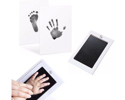 JGR Baby Hand- en Voetafdruk Set Zwart – Geen Inkt op de Huid – Ook voor Hond & Kat – Perfect Kraamcadeau & Babyshower – NL/EN Handleiding