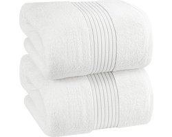 JGS ® badhanddoek, 700 g/m², katoen, extra groot, 89 x 178 cm, zacht, grijs (wit)