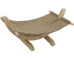 JGS ® Comfortabele Hangmat voor Katten met Houten Frame en Linnen Ligoppervlak
