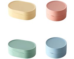JGS ® Handige Waterdichte Zeepdozen voor Reizen, Fitness en Camping - Set van 4 Stuks in Verschillende Kleuren