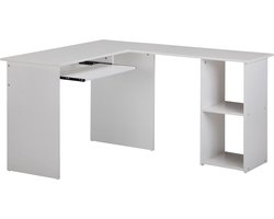 JGS® - Hoekbureau Combo - Ruimte Efficiënte Kantoorwerkplek 140x75.5x120cm-