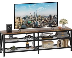 JGS® - Industrieel Design TV-Meubel geschikt voor Televisies tot 70 Inch met Ruime Opbergruimte, Bruin -