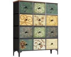 JGS ® Kledingkast met 12 Stoffen Lades - Sideboard met Stofflades - TV Kast - 100 x 118 x 29,8 cm
