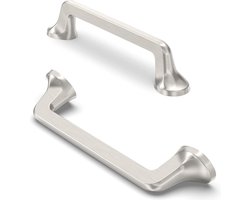 JGS ® Meubelgrepen, kastgrepen, keukengrepen, ladegrepen, meubelgrepen, ladegrepen, 96 mm, gatafstand geborsteld satijn, nikkel, 10 stuks