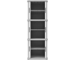 JGS® - Milieuvriendelijke Multifunctionele Kast met Schuifdeuren, Binnen- en Buitengebruik, Gerecycled Kunststof, Grijs