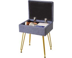 JGS ® Moderne Multifunctionele Opbergkruk met Teddy Fluweel en Sterke Draagkracht voor Huisgebruik