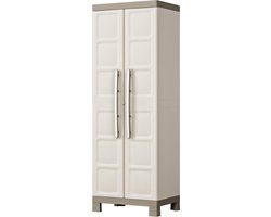 JGS® - Multifunctionele Beige Kunststof Kast - Uitstekende Opbergruimte voor Thuis en Garage, 65x45x182cm -