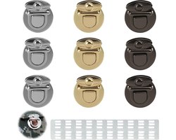 JGS Premium - 9-delige set metalen zaksluitingen voor haaktassen en handtassen - ideaal voor geweven tassen en portemonnees
