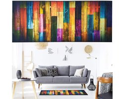 JGS Premium - Antislip Badmat Flanel Gangloper Keukenkleed Absorberend Badkamermat Boho Vloerbescherming Slaapkamer Gang Buitenkleed (40 x 100 cm Kleurrijk Hout Streep)