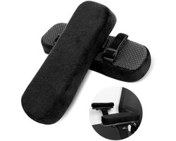 JGS Premium - Armleuningbeschermers voor bureaustoel - Ergonomisch kussen met gel-traagschuim - Elleboogdruk verlichten - Set van 2 stuks - Zwart.