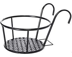 JGS Premium - Bloempotten voor Hangende Bloempot Houder van Metaal voor Tuin en Balkonreling.