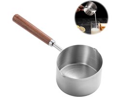 JGS Premium - Draagbare kookpan met houten handvat voor melk, saus, koffie en thee