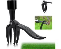 JGS Premium - Handmatige Onkruidsteker met 4 Klauwen voor Tuin en Terras - Efficiënte Onkruidtrekker voor Staand Gebruik met Afneembare Steel