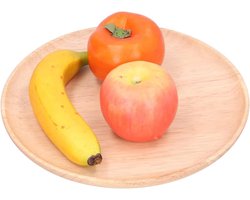 JGS Premium - Houten Dinerbord van Rubber - Lichtgewicht en Gemakkelijk te Reinigen - Geschikt voor Thee, Snacks en Fruit Opslag - 27 cm