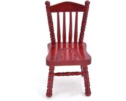 JGS Premium - Houten Poppenhuis Meubels Rode Stoel - Mooie Miniatuur Fauteuil voor Fotografie - 1:12 Poppenhuis Decoratie