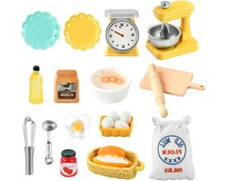 JGS Premium - Miniature Keukenaccessoires Decoratie 1/12 Schaal - Poppenhuis Keuken Decoratie - Bakset Miniaturen - Keukengereedschap