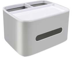 JGS Premium - Multifunctionele tissuedooshoes met opslag - Grijs - Voor nachtkastje dressoir keuken tafelblad badkamer kantoortafel