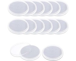 JGS Premium - Munten Capsules Set van 12 Stuks voor Verzamelstukken - Kunststof - Binnenvoering - 46 mm Binnenmaten - Transparant