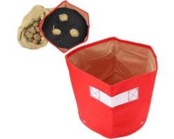 JGS Premium - Rode Groeizak van 7 Gallon - Ideaal voor Zelf Tuinieren en Groente Planten - Compact en Handig voor Kleine Ruimtes