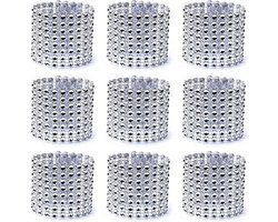 JGS Premium - Servetringen - Zilver - Bling - Strass - Diamant - Tafeldecoratie - Bruiloft - Avondeten - Feest - DIY - Set van 100 stuks