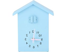 JGS Premium - Stille en duurzame wandklok voor in huis met geruisloos uurwerk en stipt alarm - Vogeldecoraties - Decoratieve pendelklok met alarm - Klok voor aan de muur