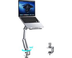 JGS® - Premium Verstelbare Laptop Houder voor Bureau, Aluminium Laptoptafel - Geschikt voor 11-17 inch Laptops -