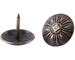JGS Premium - Vintage meubelnagels: 100 stuks bronzen siernagels voor meubels - Decoratieve tack studs voor banken en deuren - Messing metaal (16 x 15 mm)