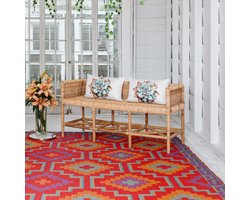 JGS® - Stijlvol Buitenkleed, 180cm x 270cm, Levendige Oranje en Paarse Tinten-