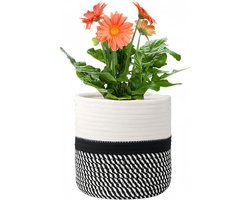 JGS ® Stijlvolle Gevlochten Mand voor Planten, Geschikt voor Grote en Middelgrote Kamerplanten, 30 cm Diameter