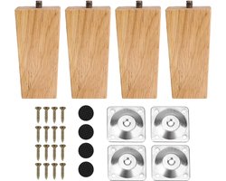 JGS ® Stijlvolle Houten Meubelpoten Set van 4 met Eenvoudige Montage voor Diverse Meubels