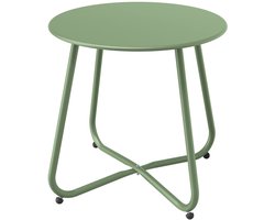 JGS ® Stijlvolle Ronde Bijzettafel voor Binnen en Buiten met Gemakkelijk Onderhoud en Verstelbare Hoogte