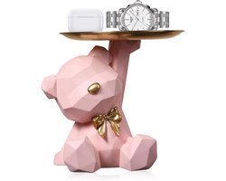 JGS ® Unieke Decoratieve Beer Sculptuur met Multifunctionele Dienblad voor Sieraden en Sleutels