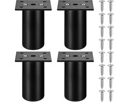 JGS ® Verstelbare Meubelpoten Set van 4 voor Banken, Kasten, Tafels en Meer in Zwart
