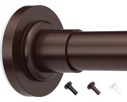 JGS ® Verstelbare Telescoopstang voor Gordijnen en Douchegordijnen zonder Boren, 53-226 cm, Klemstang in Bronskleur