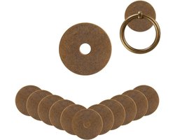 Jhubers Goods - 12 Stuks - Ronde Messing Achterplaat Wasmachines - Antieke Bronzen Pakking - 1.16 Inch - Hardware - Klassieke Meubels Decoratie - Accessoires - Geschikt voor Garderobe Kast Decoratie