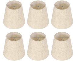 JHubers Goods - 6 Pack Lampenkappen van Linnen Stof voor Tafellampen en Kroonluchters