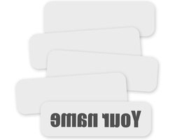 JHubers Goods - - Beschrijfbare Zelfklevende Kledinglabels - 100 stuks, Waterdicht - Gepersonaliseerde Naamlabels voor Kinderen en School - Wit