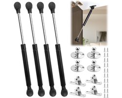 Jhubers Goods - Gasdrukdempers - Hydraulische gasveer - Klepbeslag - 200N - Gasveren - Dempers - Schokdempers - Keukenkast - Deurkastjes - Boekenkastjes - Geschikt voor alle soorten kasten met deuren of kleppen.