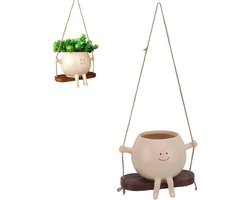 JHubers Goods - Hangende plantenpotten, plant schommelende pot, schommel gezicht plantenbak voor tuindecoratie