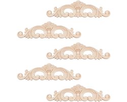 Jhubers Goods - Houtapplicaties voor Meubels - Decoratief Onbeschilderd Hout - Set van 5 - Europese Stijl - Geschikt voor Meubels - Onbeschilderd houtapplicaties - Houten decoratie voor kast, muur, commode, bed, linnen