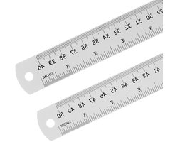 JHubers Goods - Metrische liniaal set van 2 stuks - 40 cm en 50 cm - Aluminium liniaal voor kantoor en klaslokaal - Conversietabel - Breedte 28 mm