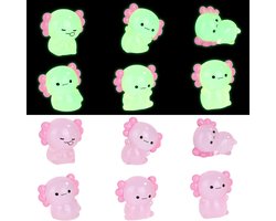 JHubers Goods - Miniaturen Hars Axolotl Beeldjes voor DIY Knutselen en Tuindecoratie (Roze, 12 Stuks)