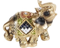 JHubers Goods - Olifant Sculptuur voor Geluk en Rijkdom in Huisdecoratie - Feng Shui Beeldje met Groene Kleur (S)