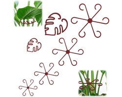 Jhubers Goods - Plantenstengel steunen 6 stuks - Groene plant ondersteuning - Herbruikbare plantenstokken - Monstera bladmaat houder - Voortplanting ondersteuning - Klimkamerplanten trellis - Gezonde groei planten - Geschikt voor binnenplanten - Rood